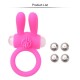 Anneau vibrant silicone rose avec oreilles de lapin - COR-003PNK