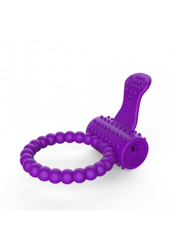 Anneau violet vibrant silicone avec langue picot - COR-018PUR