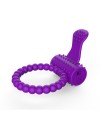 Anneau violet vibrant silicone avec langue picot - COR-018PUR