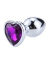 Plug bijou en aluminium. Bijou coeur violet Medium - RY-014PUR