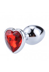 Plug bijou coeur en aluminium. Bijou rouge Small - RY-013RED