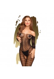 Bodystocking ouvert à l'entrejambe Noir Dreamy diva - PH0024BLK