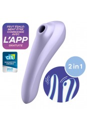 Vibromasseur et stimulateur de clitoris violet connecté Dual Pleasure Satisfyer - CC5972590201