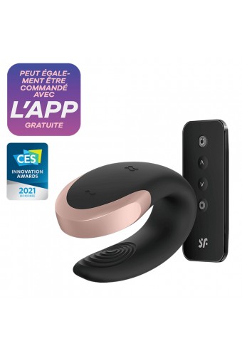 Vibromasseur connecté pour couple avec télécommande Double Love noir Satisfyer - CC597722