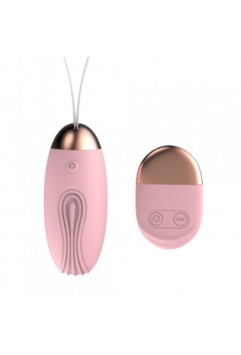 Oeuf vibrant rainuré rose USB avec télécommande - TOD-008PNK