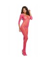 Bodystocking rose fluo résille ouvert à l'entre-jambes - DG0015HPK