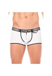 Mini-Pants blanc échancré avec zip - LM2003-68WHT