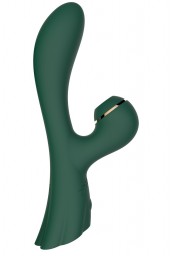 Vibromasseur double stimulation point G et clitoris par succion vert USB - FAIRYGREEN