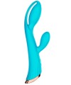 Vibromasseur bleu avec stimulateur de clitoris LRIS USB - LRISBLUE