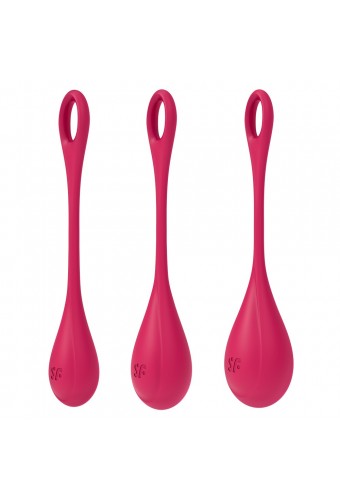 Set de 3 boules de geisha rouge Yoni Power 1 Satisfyer - CC597751