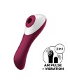 2 en 1 Vibromasseur et stimulateur de clitoris USB rouge Dual Crush Satisfyer - CC597786