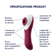 2 en 1 Vibromasseur et stimulateur de clitoris USB rouge Dual Crush Satisfyer - CC597786