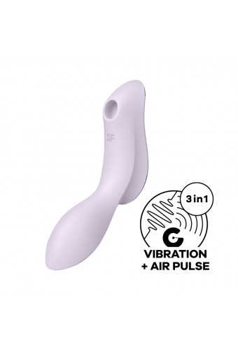 2 en 1 Vibromasseur et stimulateur de clitoris USB violet Curvy Trinity 2 Satisfyer - CC597788