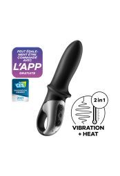 Vibromasseur noir USB, chauffant et connecté Hot Passion Satisfyer - CC597790