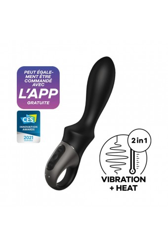 Vibromasseur noir USB, chauffant et connecté Heat Climax Satisfyer - CC597789