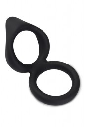 Double cockring noir en silicone - WS-NV508B