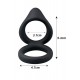 Double cockring noir en silicone - WS-NV508B