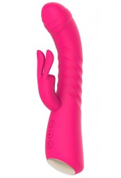 Vibromasseur rabbit rose chauffant avec fonction va-et-vient, USB - WS-NV040