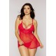 Nuisette et string rouge - DG12701RED