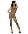 Bodystocking en résille noir métallique argentée - DG0414BLK