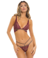 Ensemble 2 pièces rouge bordeaux comprenant soutien gorge et string - REN53031-BUR