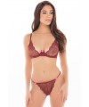 Ensemble 2 pièces  avec soutien-gorge à armatures et string dentelle - REN53024-BUR