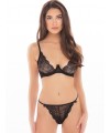 Ensemble 2 pièces noires avec soutien-gorge à armatures et string dentelle - REN53024-BLK