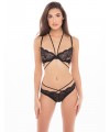 Ensemble 2 pièces soutien-gorge dentelle et lanières - string noir - REN53025-BLK