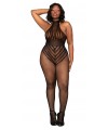 Bodystocking en résille grande taille - DG0402XBLK