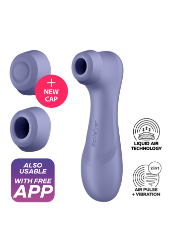 Stimulateur de clitoris 2 embouts Connecté avec technologie Liquid air Pro 2 Generation 3 violet USB Satisfyer - CC597815