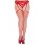 Bas rouges filet grande taille pour porte-jarretelles - MH4936XRED