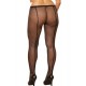 Collant couture grande taille nylon noir fine résille - DG0011XBLK