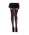 Collant nylon fantaisie opaque noir style bas jarreteles