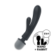 Vibromasseur rabbit et wand 2 en 1 noir USB Triple Lover Satisfyer - CC597825