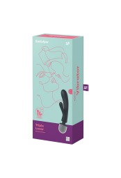 Vibromasseur rabbit et wand 2 en 1 noir USB Triple Lover Satisfyer - CC597825