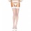 Collant blanc nylon fin effet porte-jarretelles dentelle