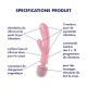 2 en 1 Vibromasseur rabbit et wand rose USB Triple Lover Satisfyer - CC597843