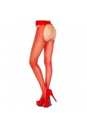 Collant nylon rouge ouvert