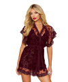 Nuisette et peignoir couleur aubergine - DG13666CHE