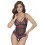 Body string en dentelle florale bicolore et résille - R2642859