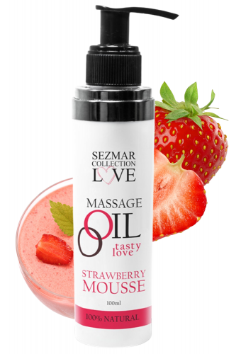 Huile de massage comestible mousse de fraise 100ml