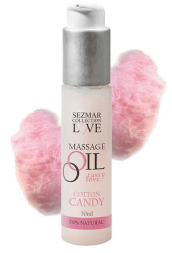 Huile de massage comestible Barbe à papa 50ml