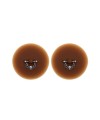 Paire de cache-tétons piercing barre demi-anneau faux diamant peau foncée - XP008F