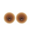 Paire de cache-tétons piercing barre demi-anneau faux diamant peau métisse - XP008M