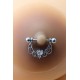 Paire de cache-tétons piercing barre demi-anneau faux diamant peau métisse - XP008M