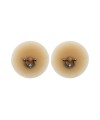 Paire de cache-tétons piercing barre demi-anneau diamant peau claire - XP008C