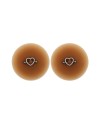 Paire de cache-tétons piercing barre coeur faux diamant peau métisse - XP004M