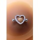 Paire de cache-tétons piercing barre coeur faux diamant peau métisse - XP004M