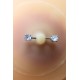 Paire de cache-tétons piercing barre faux diamant peau claire - XP001C