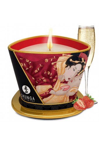 Bougie de massage fraise vin pétillant 170ml - CC824508